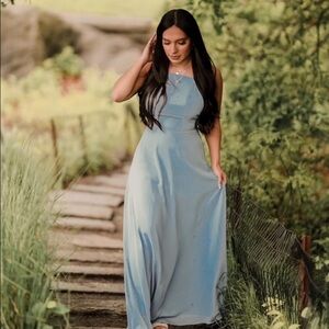 Baby blue bridesmaid / prom dress